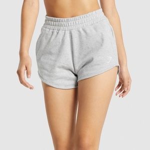 GYMSHARK TRAINING SWEAT SHORTS: LIGHT GREY MARL - SIZE XS